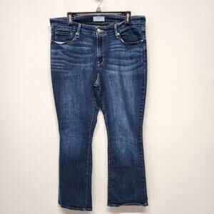 Levis Denizen Womens Bootcut Jeans Size 16 34x29 Dark Wash Mid Rise Stretch Boho